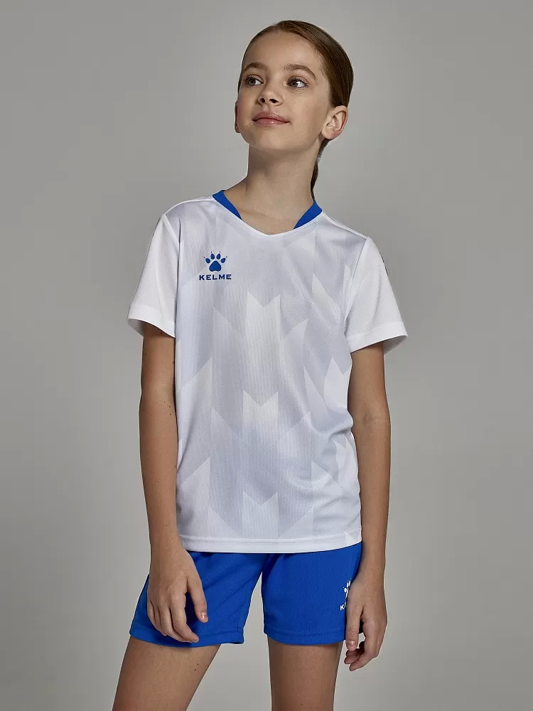 Детская футбольная форма Kelme Short-Sleeved Football Suit 8251ZB3003-100 White\Blue