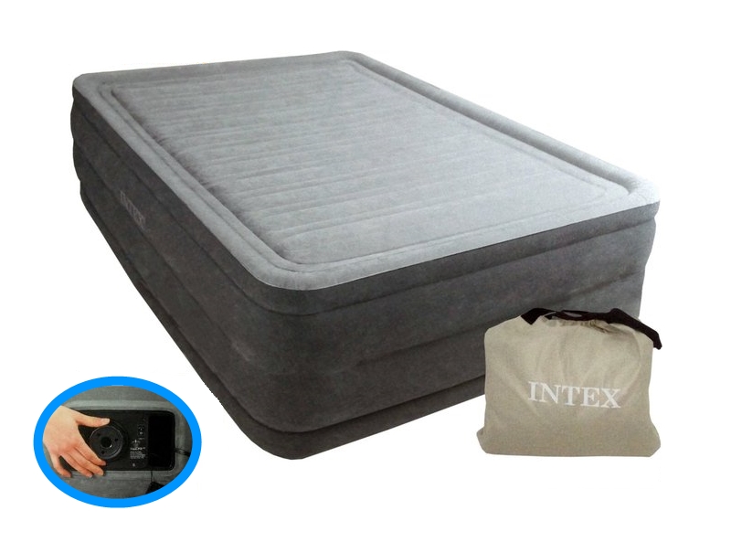 Надувная кровать Intex Comfort-Plush 152х203х56см, встроенный насос 220V 64418