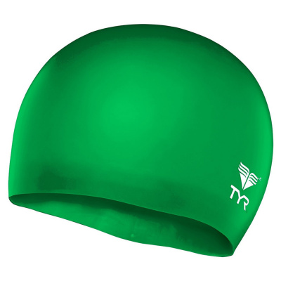 Шапочки для плавания подростковая TYR Wrinkle Free Junior Silicone Cap LCSJR-326 зеленый