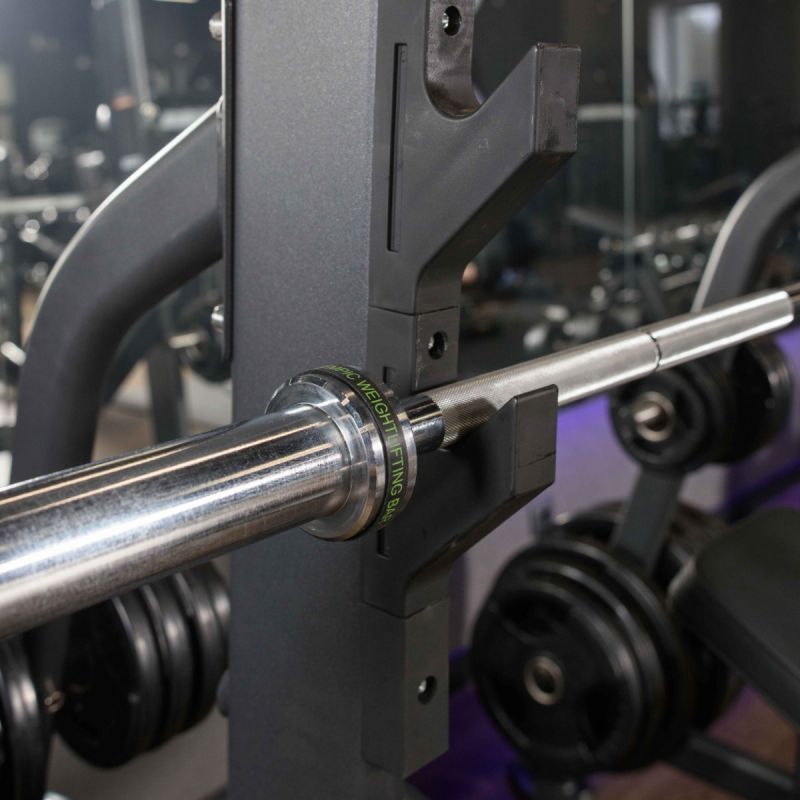 Гриф для штанги олимпийский для пауэрлифтинга 2200 мм (до 680 кг, замки-пружины) D50 мм Profi-Fit