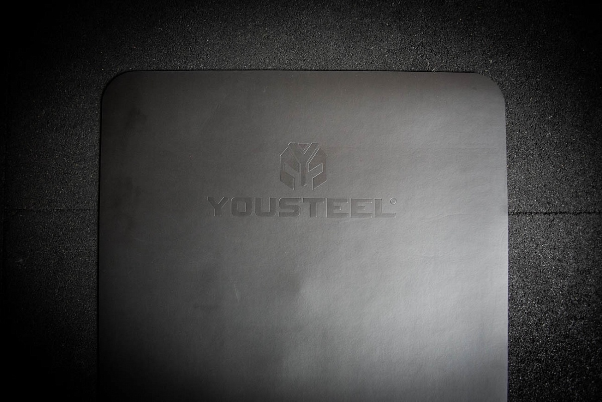 Коврик для йоги 184х61,5х0,5 см YouSteel Yoga Mat, PU-rubber, черный+серый