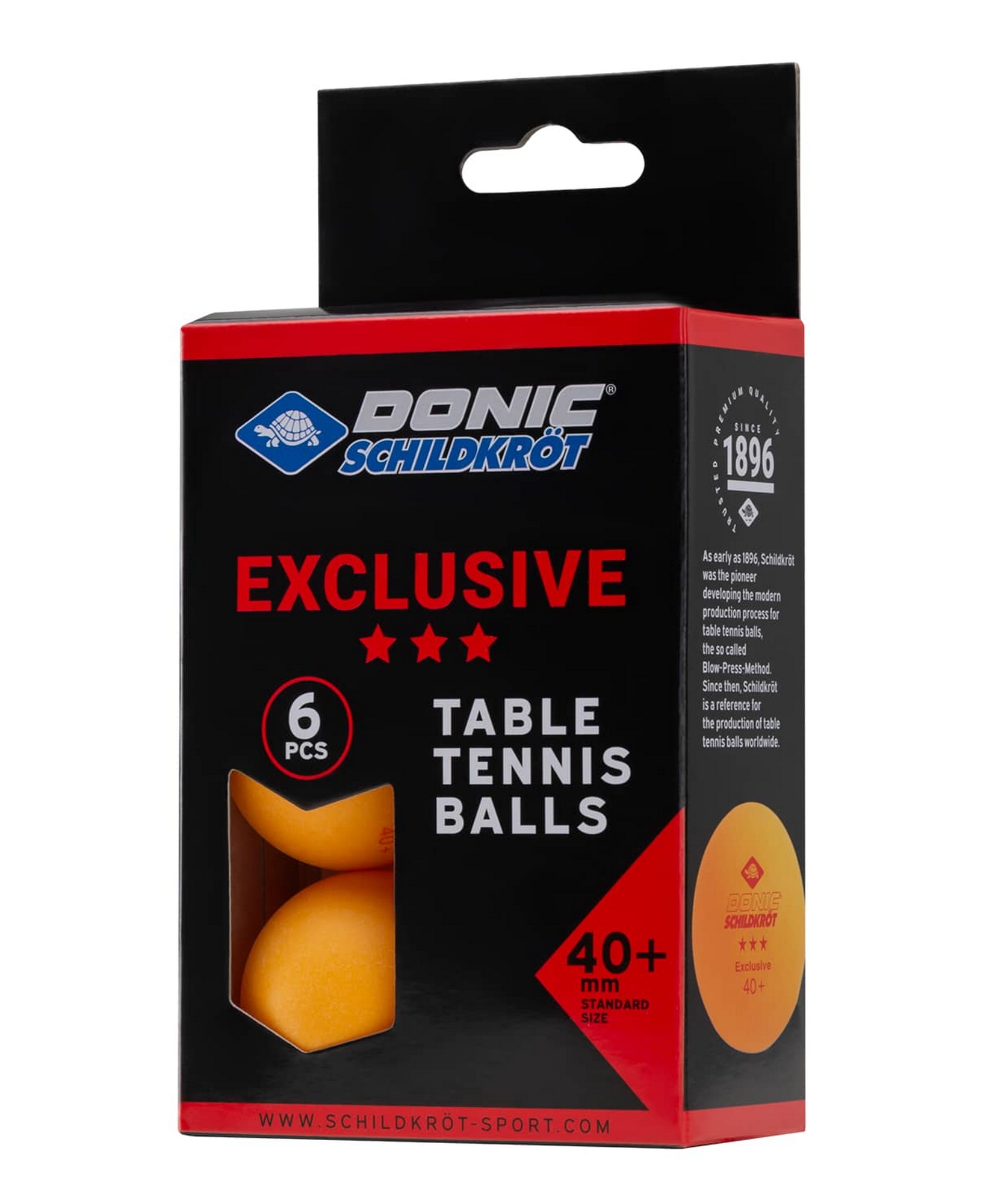 Мяч для настольного тенниса Donic 3* Exclusive, 6 шт оранжевый