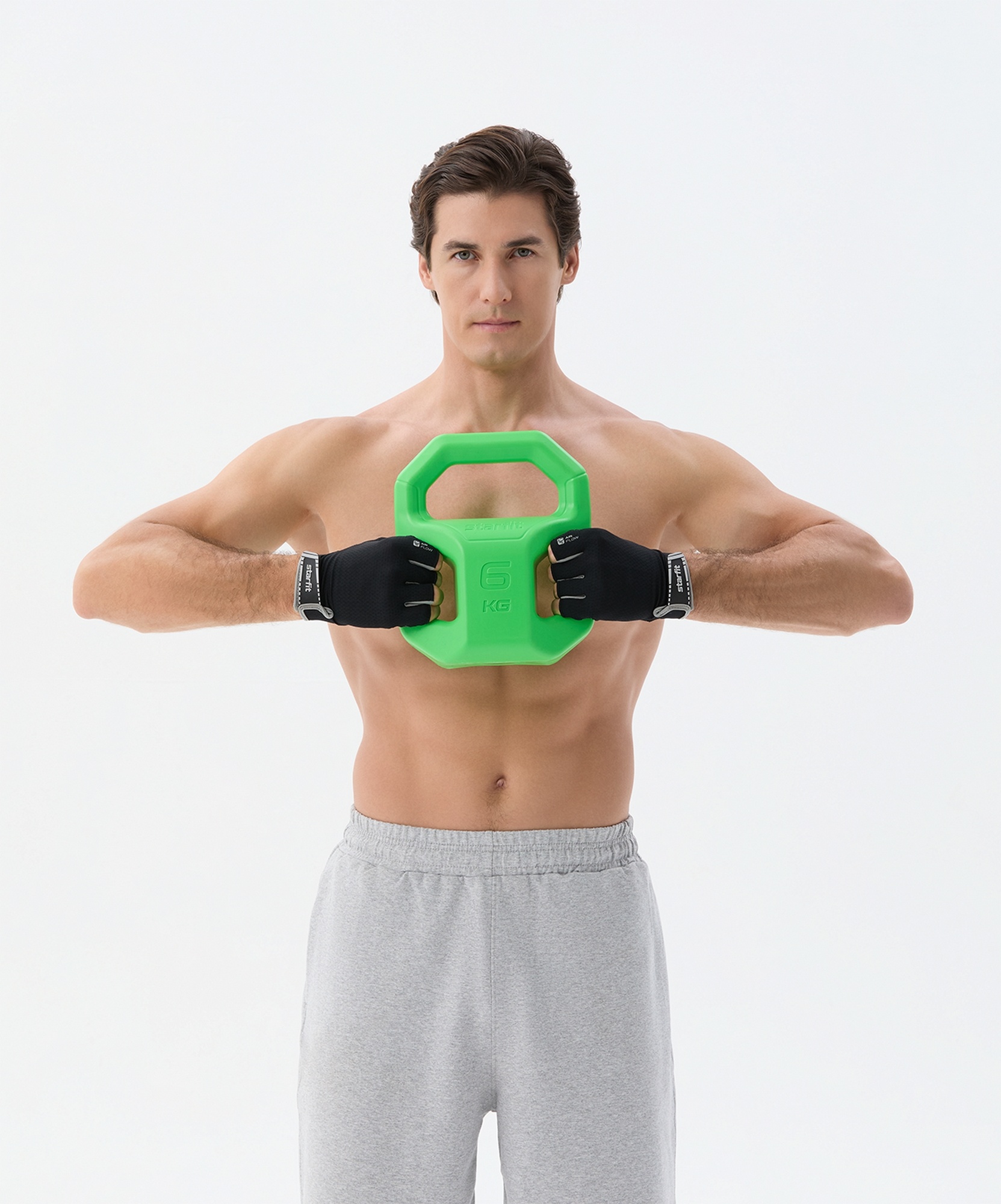 Перчатки для фитнеса Star Fit WG-203, черный\серый