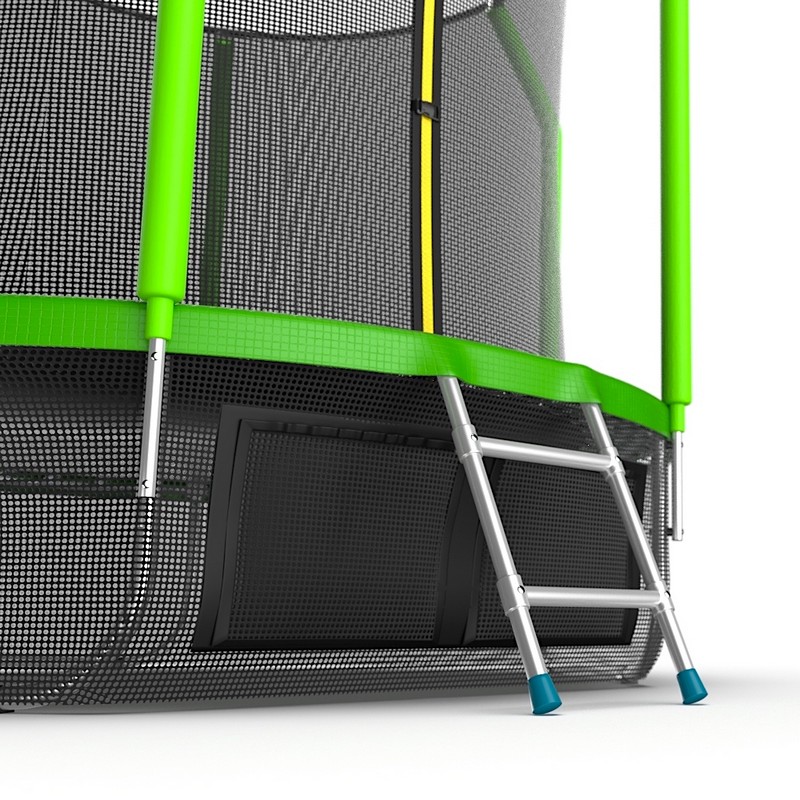 Батут с внутренней сеткой и лестницей EVO Jump Cosmo 6ft + нижняя сеть, зеленый