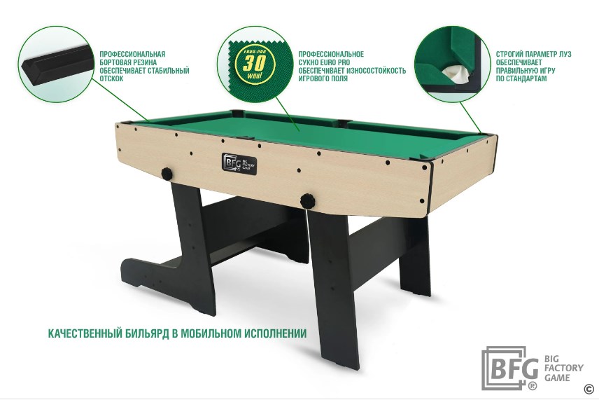 Бильярд Compact Moby 4 (Йоркшир) ПУЛ, ЛДСП, 16 мм BFG BFG-KMYO4