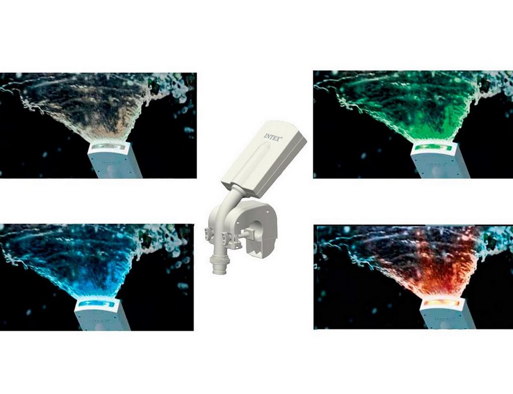 Светодиодный фонтан Intex 28089 4 цвета: белый, красный, голубой и зеленый