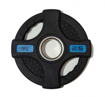 Диск олимпийский обрезиненный Original Fit.Tools с двумя хватами 2,5 кг FT-2HGP-2,5 черный