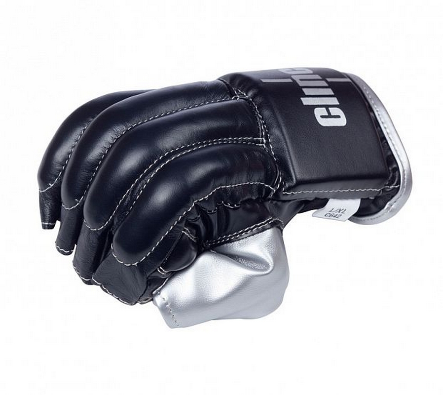 Перчатки снарядные (Шингарты) Clinch Bag Gloves Cut Finger C642 черно-серебристый