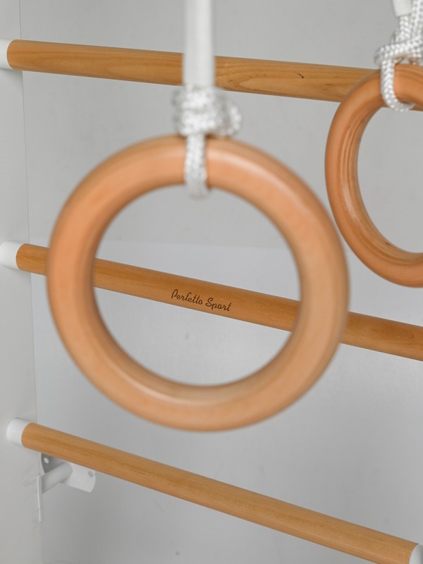 Детский спортивный комплекс Perfetto Sport "Scala in legno con rete 1" bianco-naturale PS-128