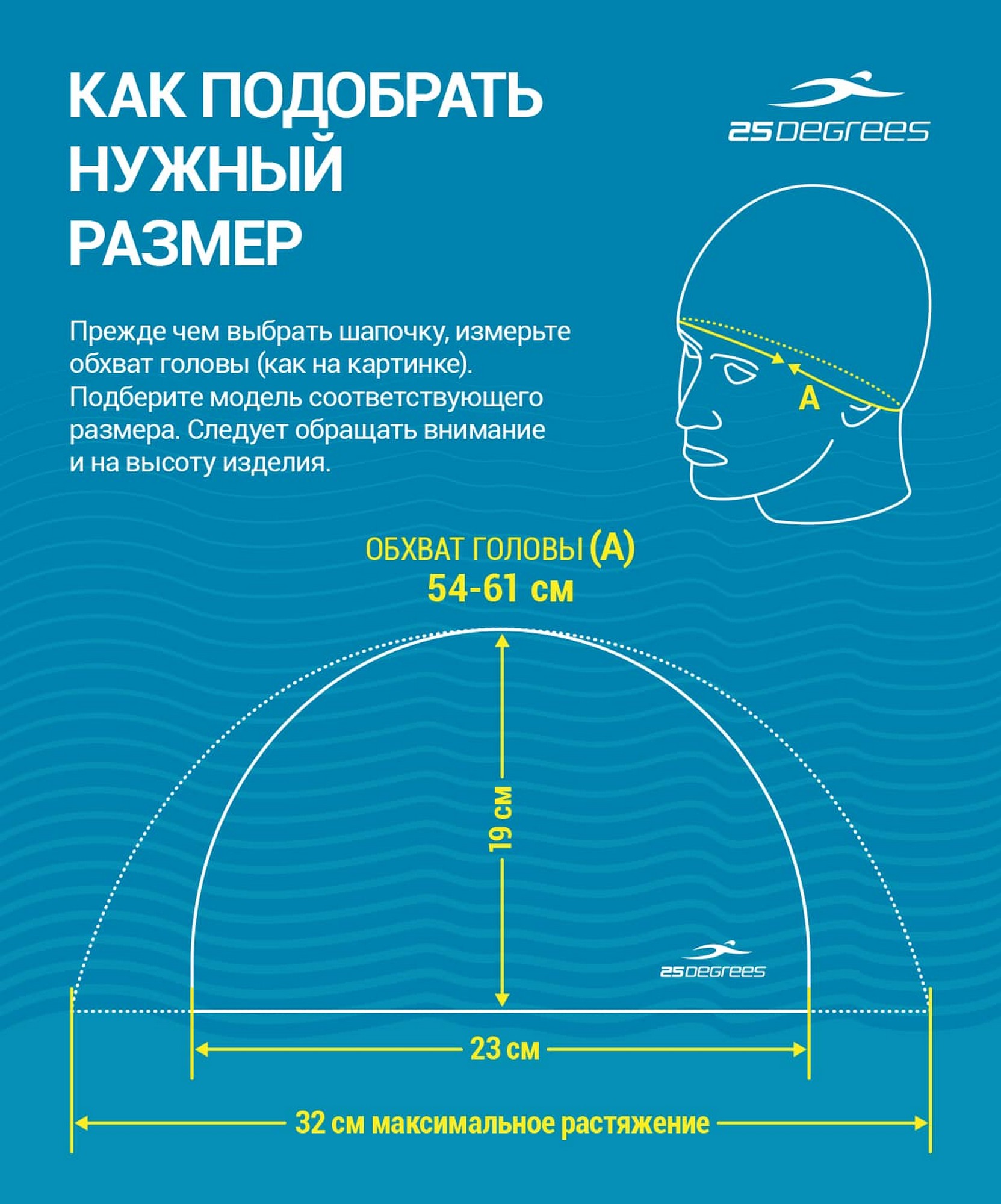 Шапочка для плавания 25DEGREES Effect Blue