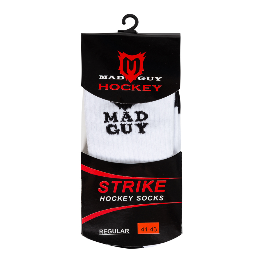 Носки хоккейные Mad Guy Strike Regular белый\черный