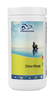 ХЛОР-СТОП, 1кг банка, гранулы для понижения уровня хлора Chemoform 0585001