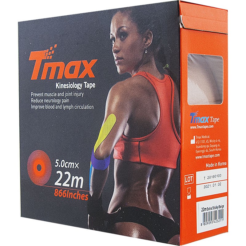 Тейп кинезиологический 5x2200 см Tmax Extra Sticky 223211 телесный