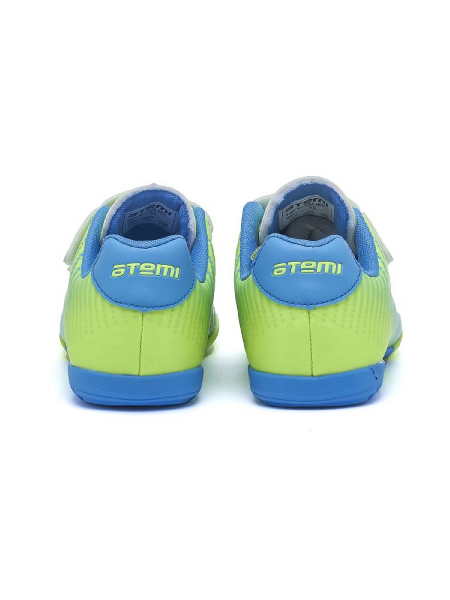 Бутсы футбольные Atemi INDOOR KIDS SBA-006 ярко-салатовый\синий