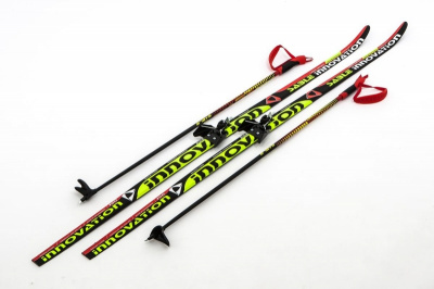 Лыжи Комплект 75 мм STC STEP Innovation black/red/green