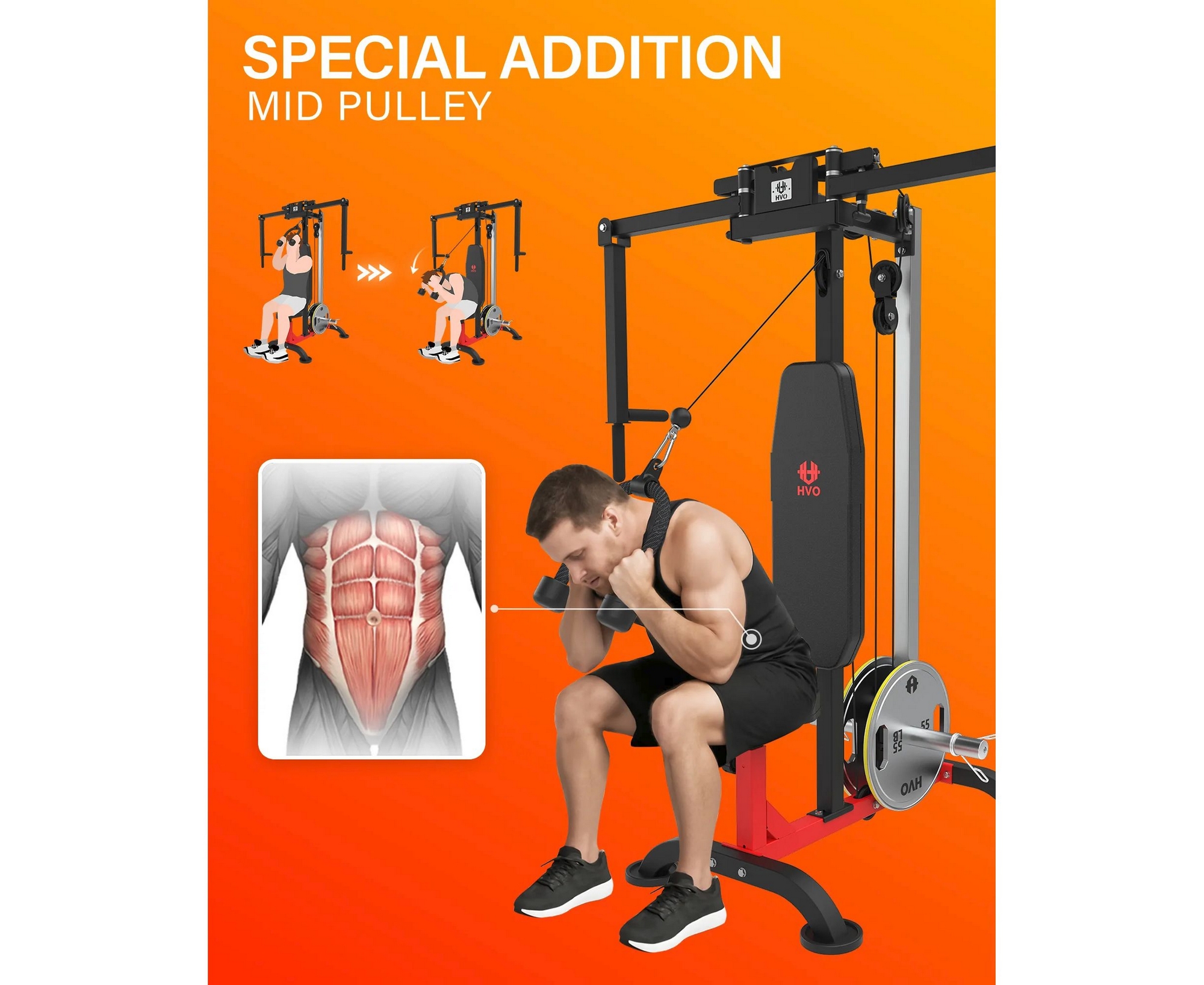 Тренажер сведение и разведение рук, верхняя тяга DFC D2042A | Premium Fitness