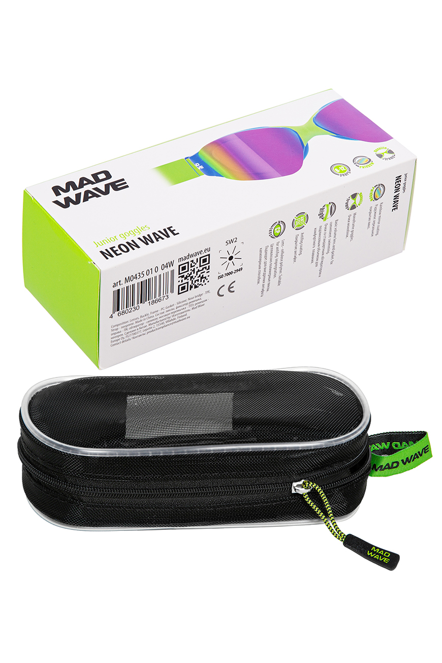 Очки для плавания юниорские Mad Wave Neon Wave rainbow M0435 01 0 04W Синий