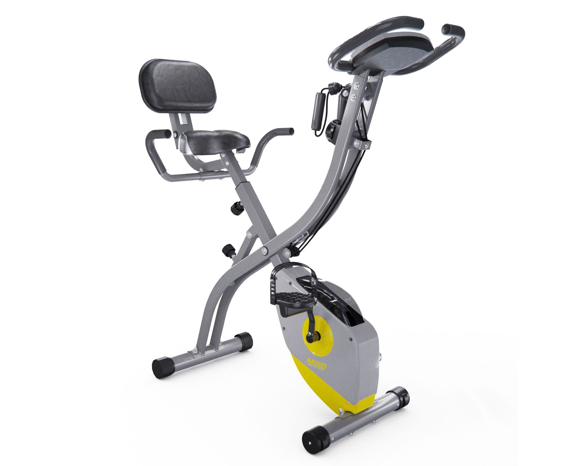 Велотренажер X-Bike DFC MBB с эспандерами LS-623-S серо-желтый