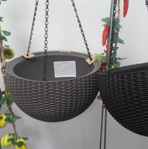 Подвесное кашпо, мокко, имитация ротанга Keter Rattan Hanging