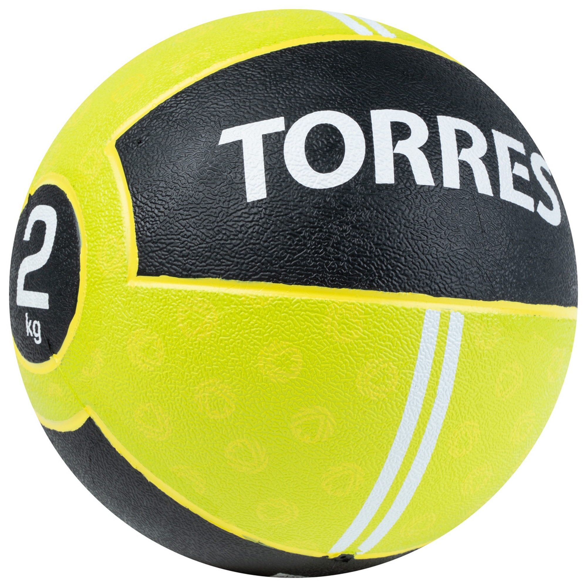 Медбол 2кг, d19,5см, резина Torres AL00232 салатово-черный