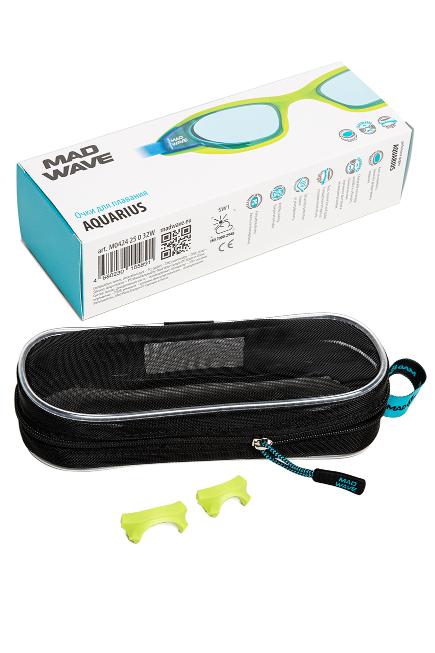 Очки для плавания Mad Wave Aquarius M0424 25 0 32W салатовый