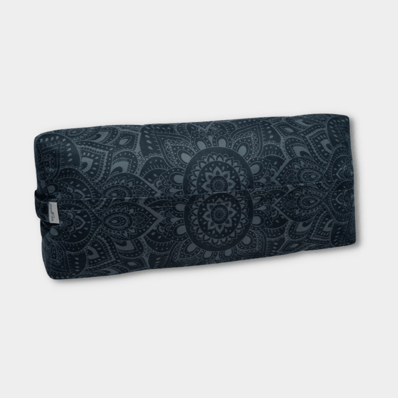Валик для йоги13х25х61 см, овальный YOGA DESIGN LAB Bolster ZABUTON угольная мандала