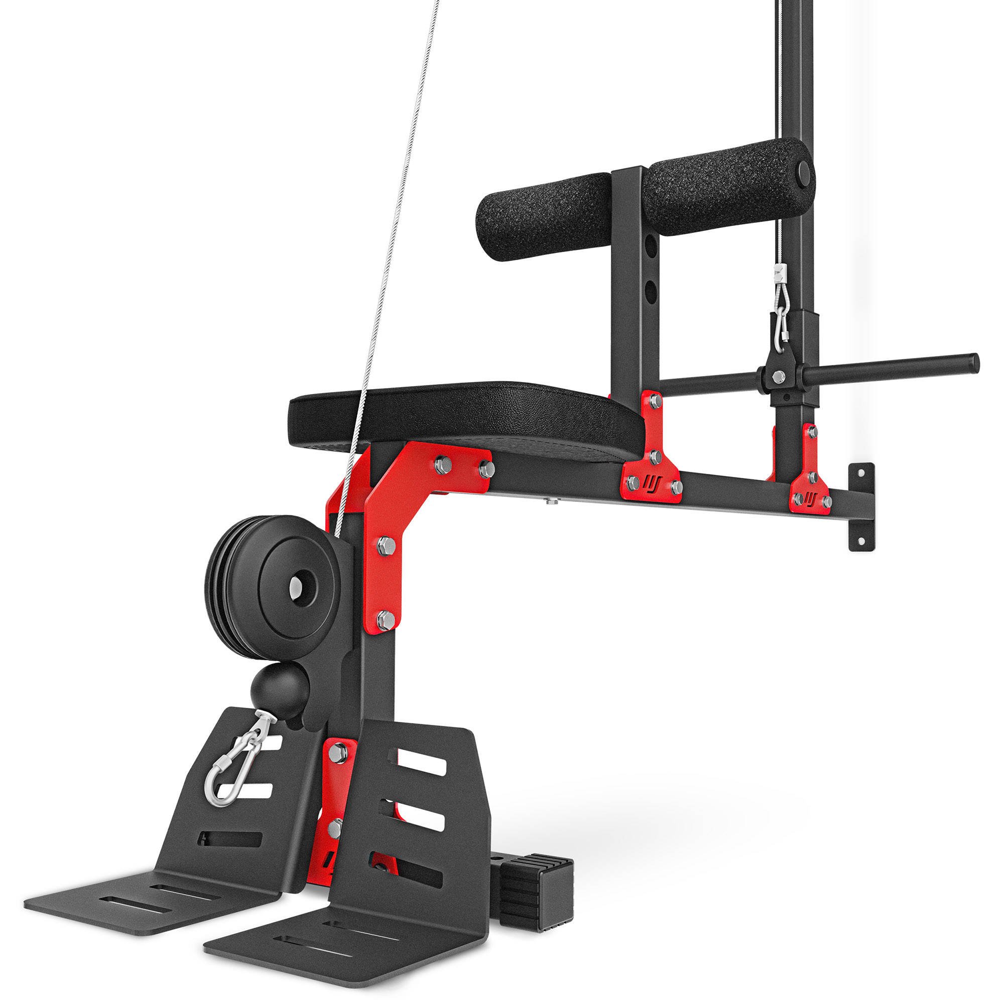 Стойка блочная пристенная Marbo MH-W102 2.0 на свободном весе с сидением | Premium Fitness