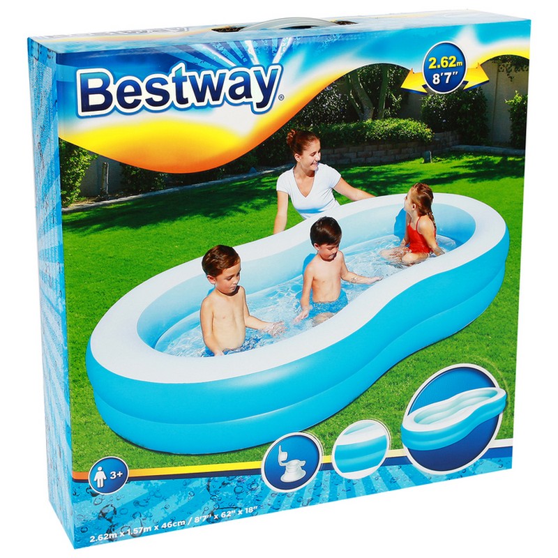 Детский надувной бассейн 262х157х46см Bestway Большая лагуна 54117