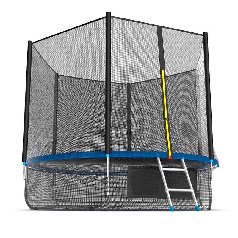 Батут с внешней сеткой и лестницей EVO Jump External 10ft+ нижняя сеть, синий