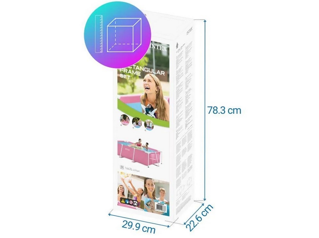 Каркасный бассейн 220х150х60см Intex Pink Metal Frame 28266