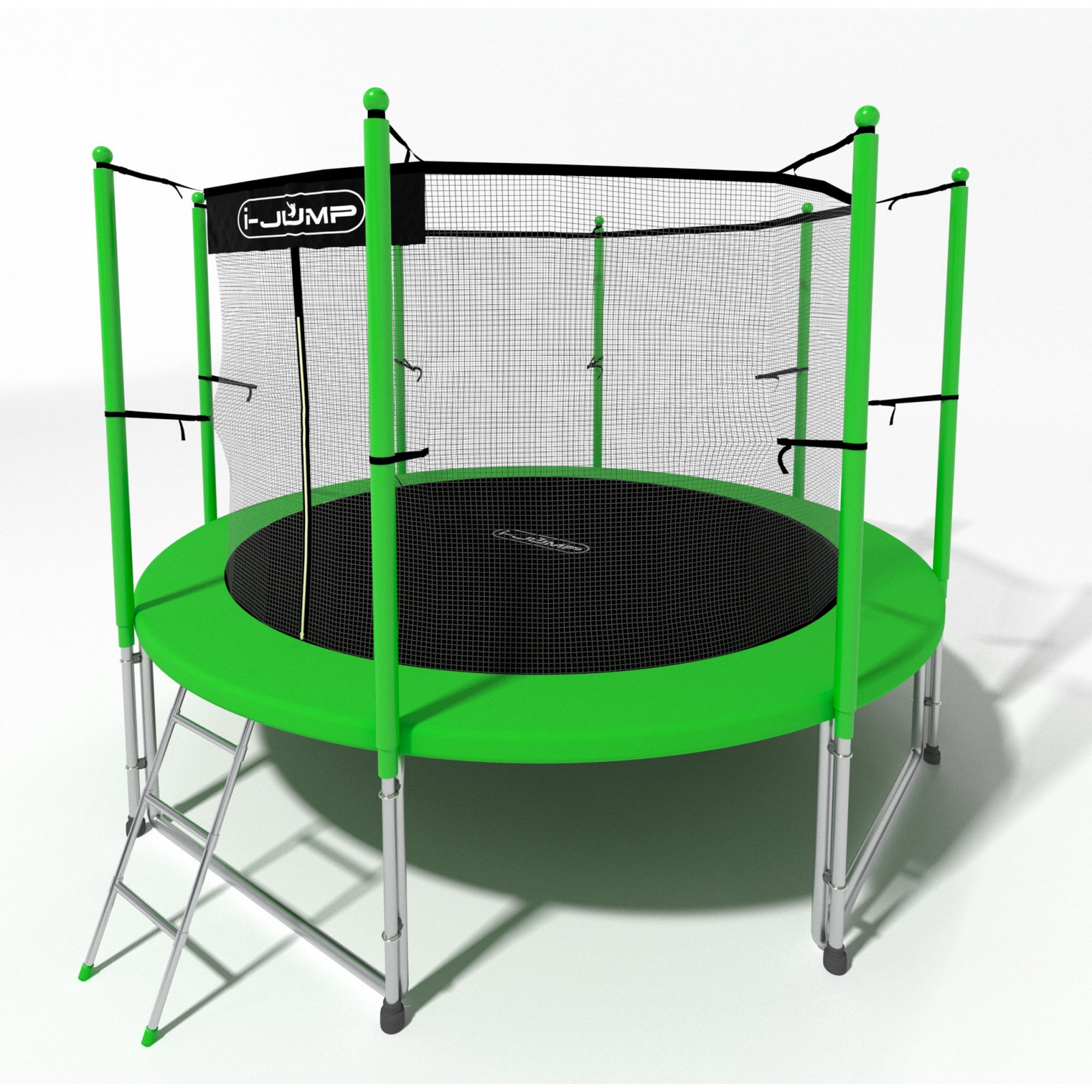 Батут 8ft i-Jump Classic Light с лестницей зеленый