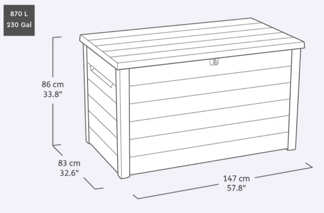 Сундук Деко 870л, светло-коричневый (Deco deck 870 L Ashwood)