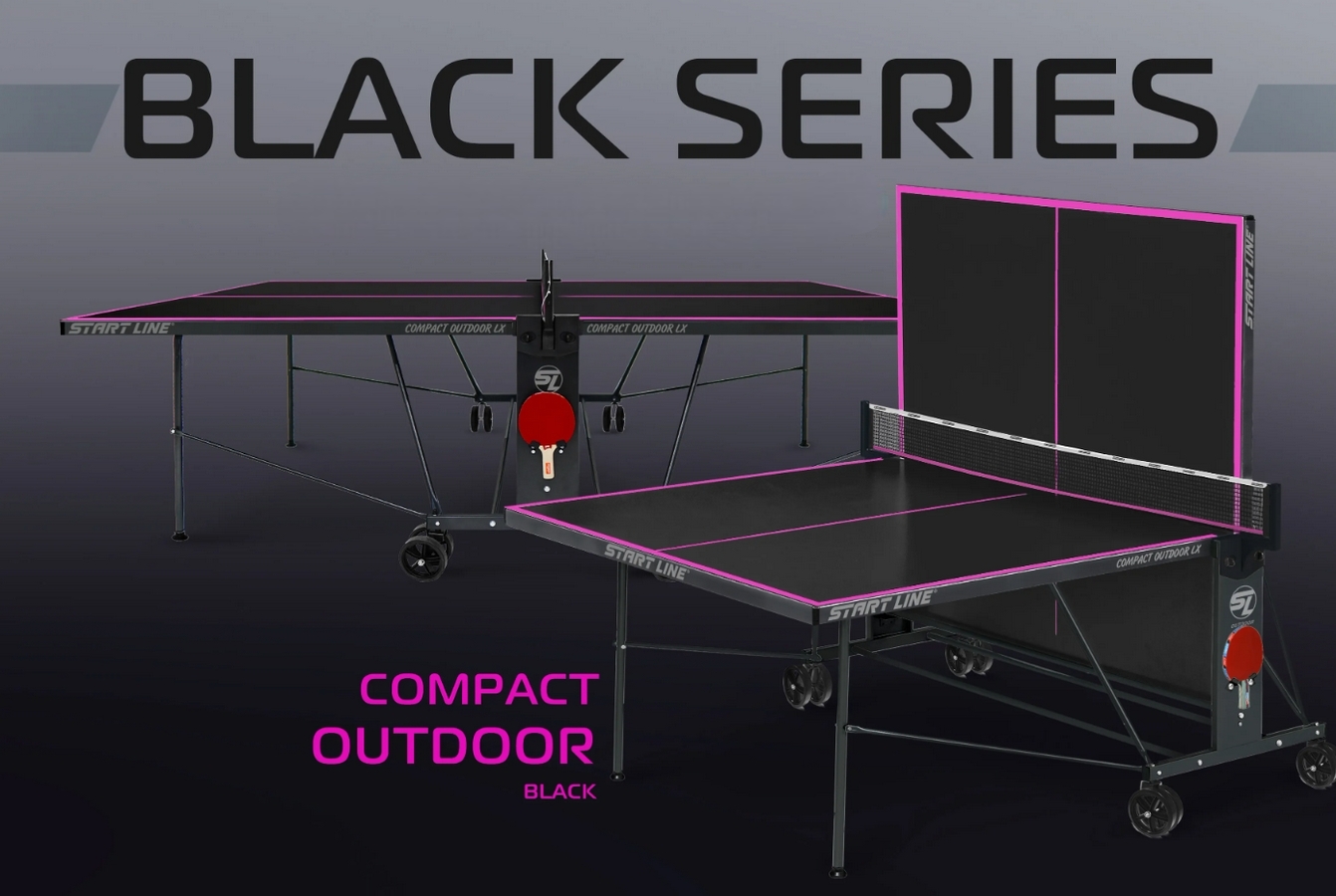 Теннисный стол Compact-2 LX Всепогодный 6 Start Line 6044-16 Black