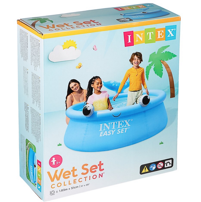 Бассейн 183х51см, 880л Intex Easy Set, Веселый кит 26102