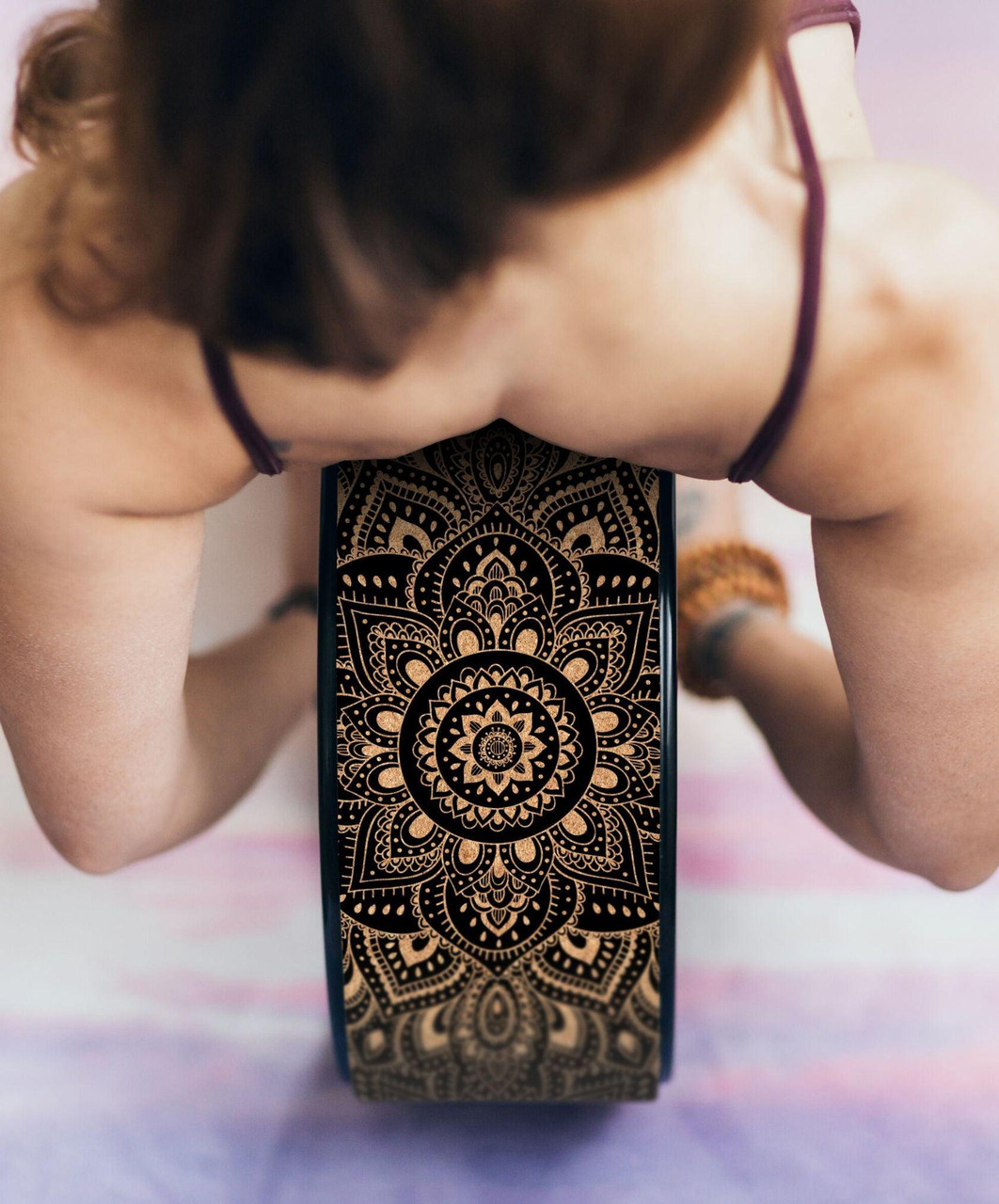 Кольцо для йоги 32x12,7 см, пробка YOGA DESIGN LAB Yoga Wheel Cork WH-Cork-Mandala Black