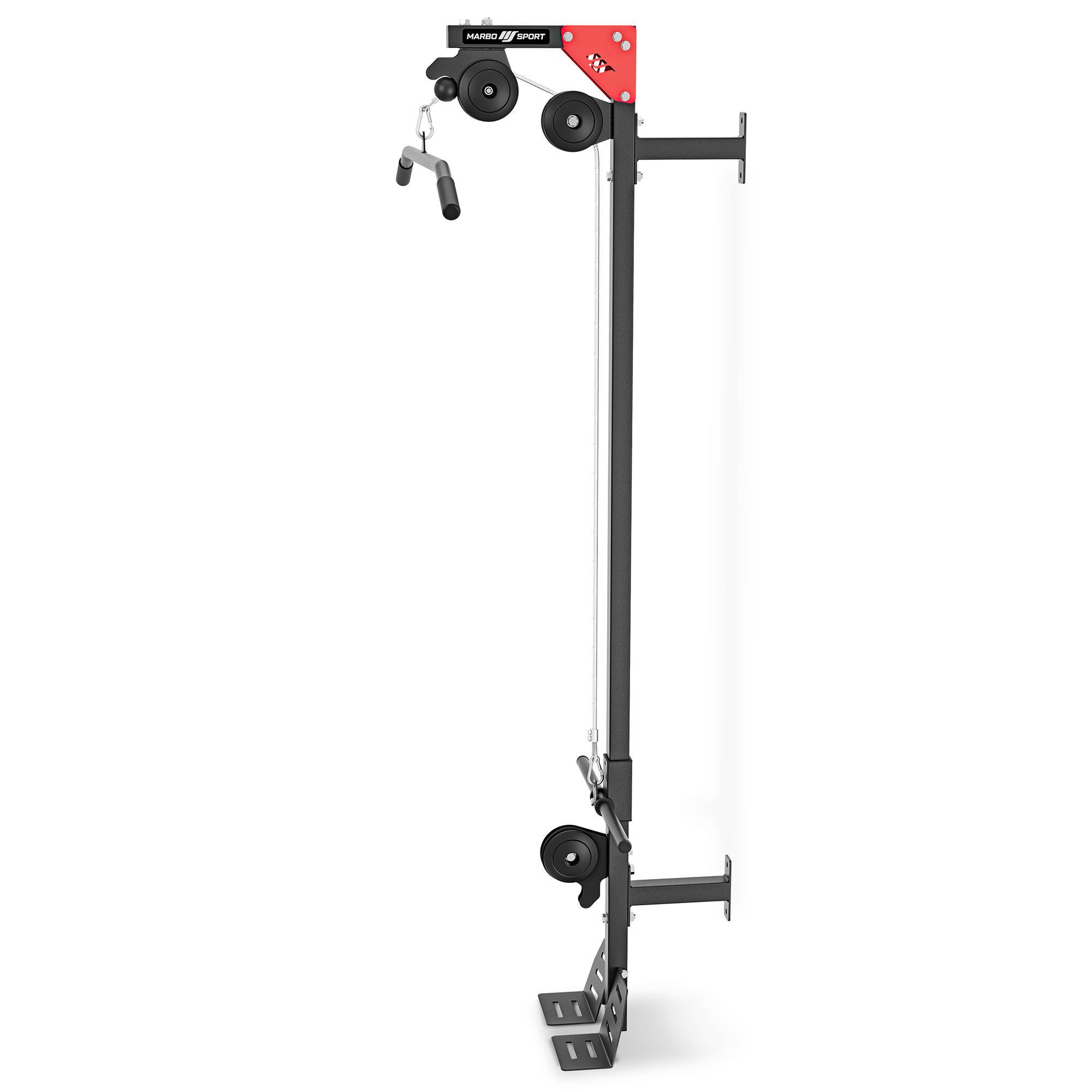 Стойка блочная пристенная Marbo MH-W101 2.0 на свободном весе с упором для ног | Premium Fitness