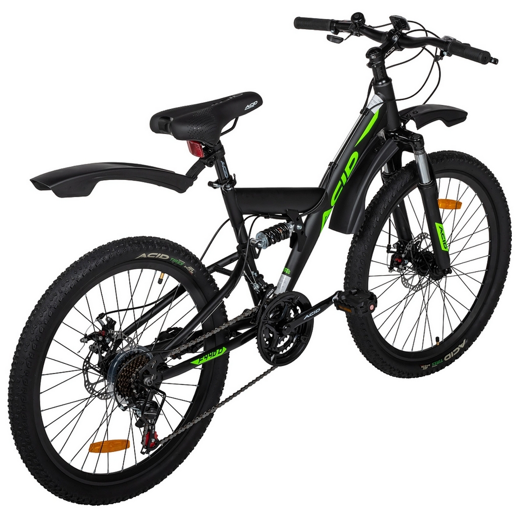 Велосипед 24" Acid F 440 D 2026 056319 Black Flat\Neon Green