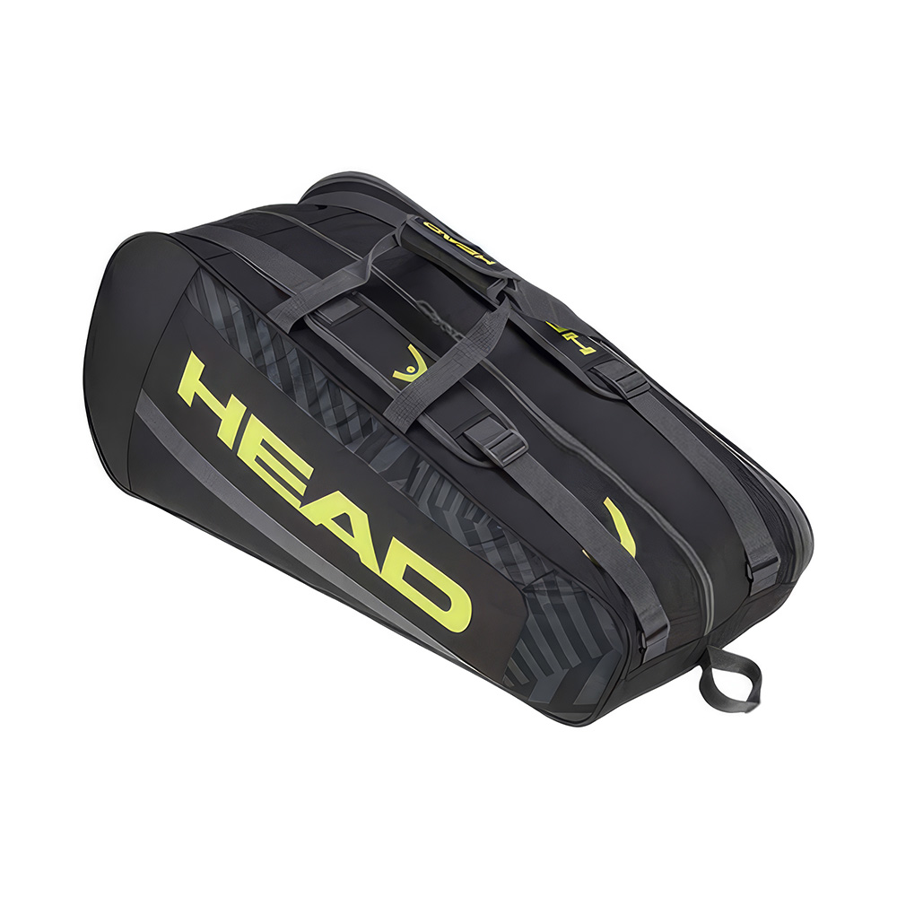 Сумка-чехол, с карманом, для 6 тен.ракеток Head Base Racquet Bag M 261413-BKNY черно-салатовый