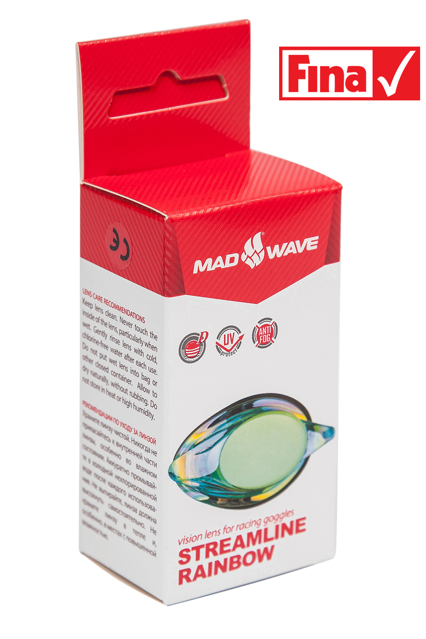 Линза с диоптриями для плавательных очков Mad Wave STREAMLINE Rainbow right M0457 05 F R4W