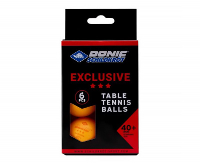 Мячики для н\тенниса 3* 40+ Donic EXCLUSIVE 6 штук 658038E оранжевый