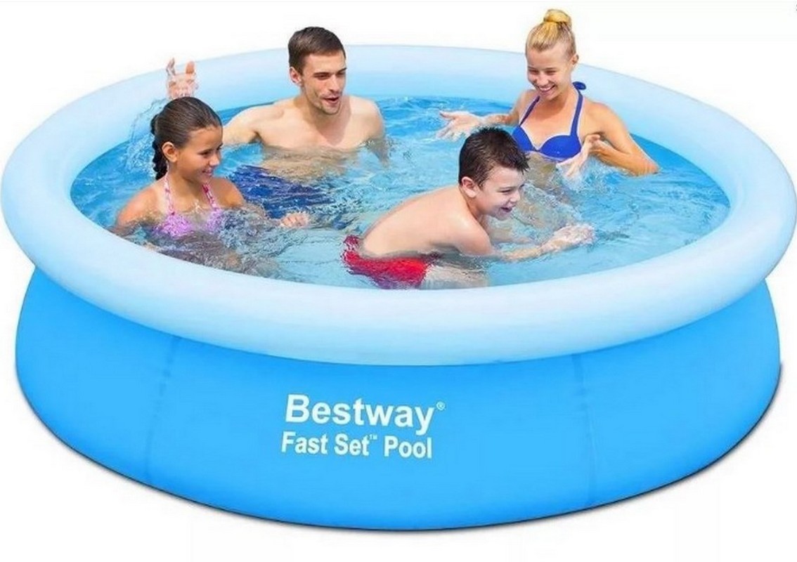 Бассейн с надувным верхним кольцом 244х66 см Bestway 57265