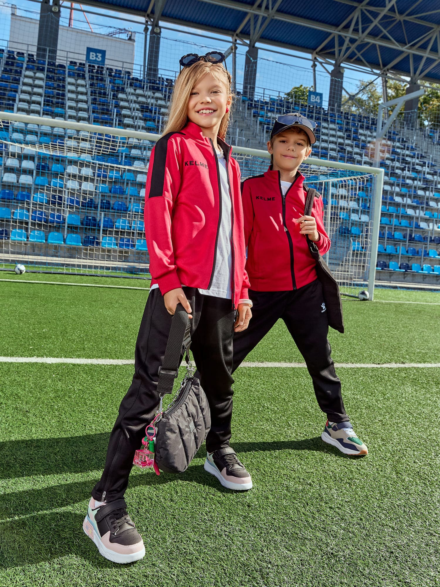 Детский спортивный костюм Kelme Tracksuit 3773200-611 Red\Black