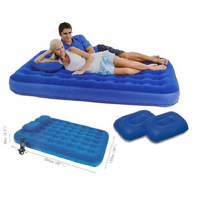 Надувной матрас Bestway Flocked Air Bed With Air Pump(Queen) 203х152х22 см 67374