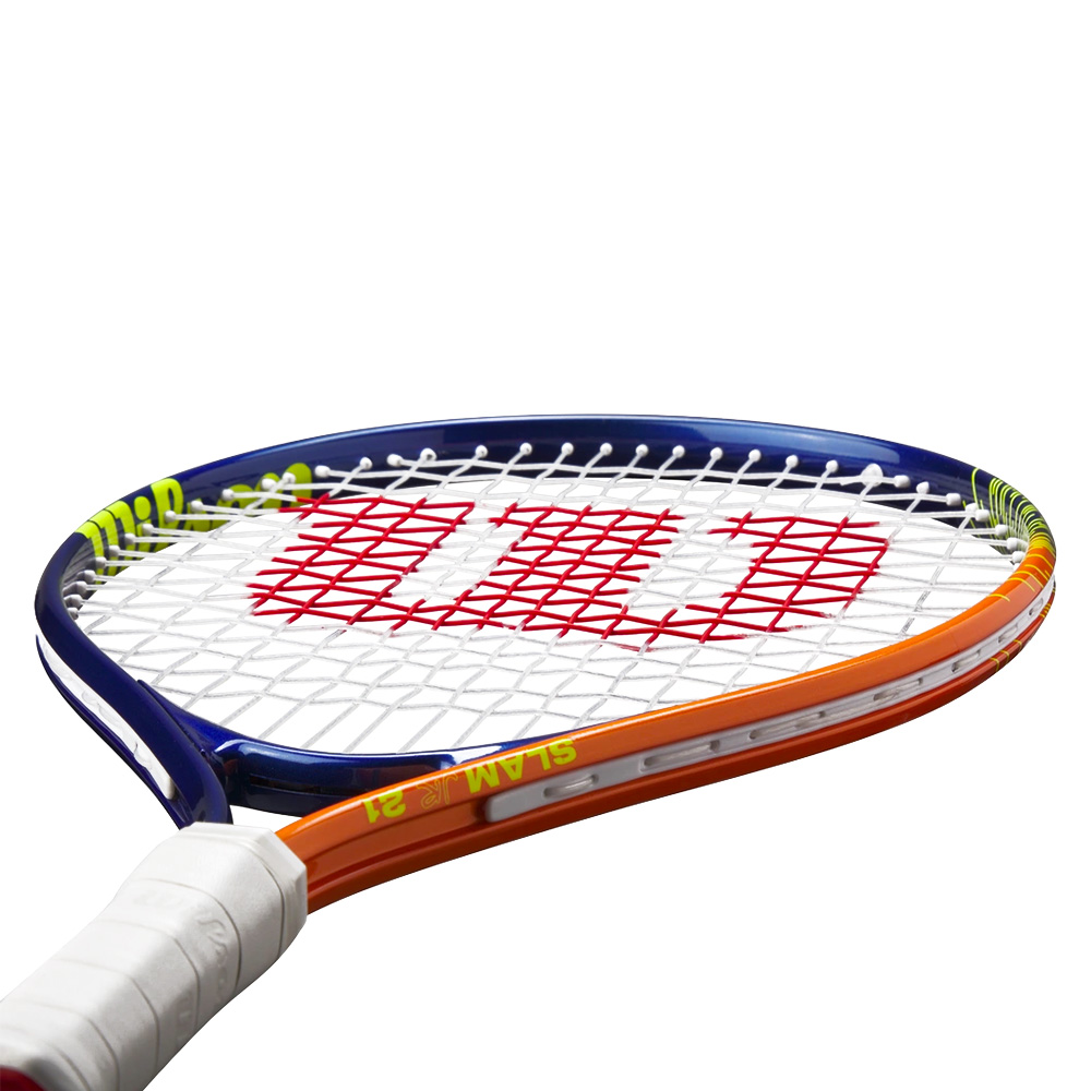 Ракетка для большого тенниса детская 5-6лет, алюминий, со струнами Wilson Slam Jr 21 WR172010U т.сине-оранжевый