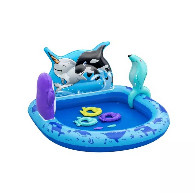 Детский надувной бассейн 134х131x73см, 84 л, от 2 лет Bestway Polar Pals, с игрушками 53156