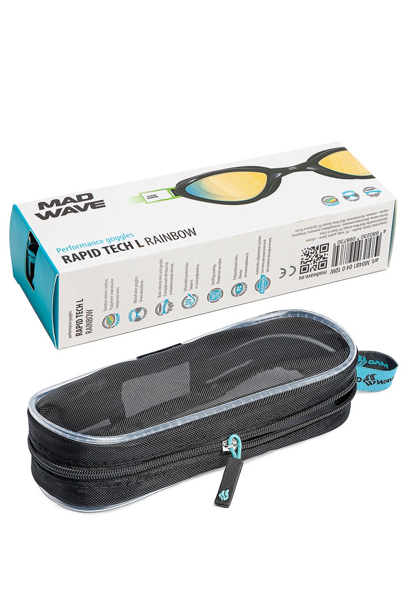 Очки для плавания Mad Wave Rapid Tech L Rainbow M0481 04 0 10W