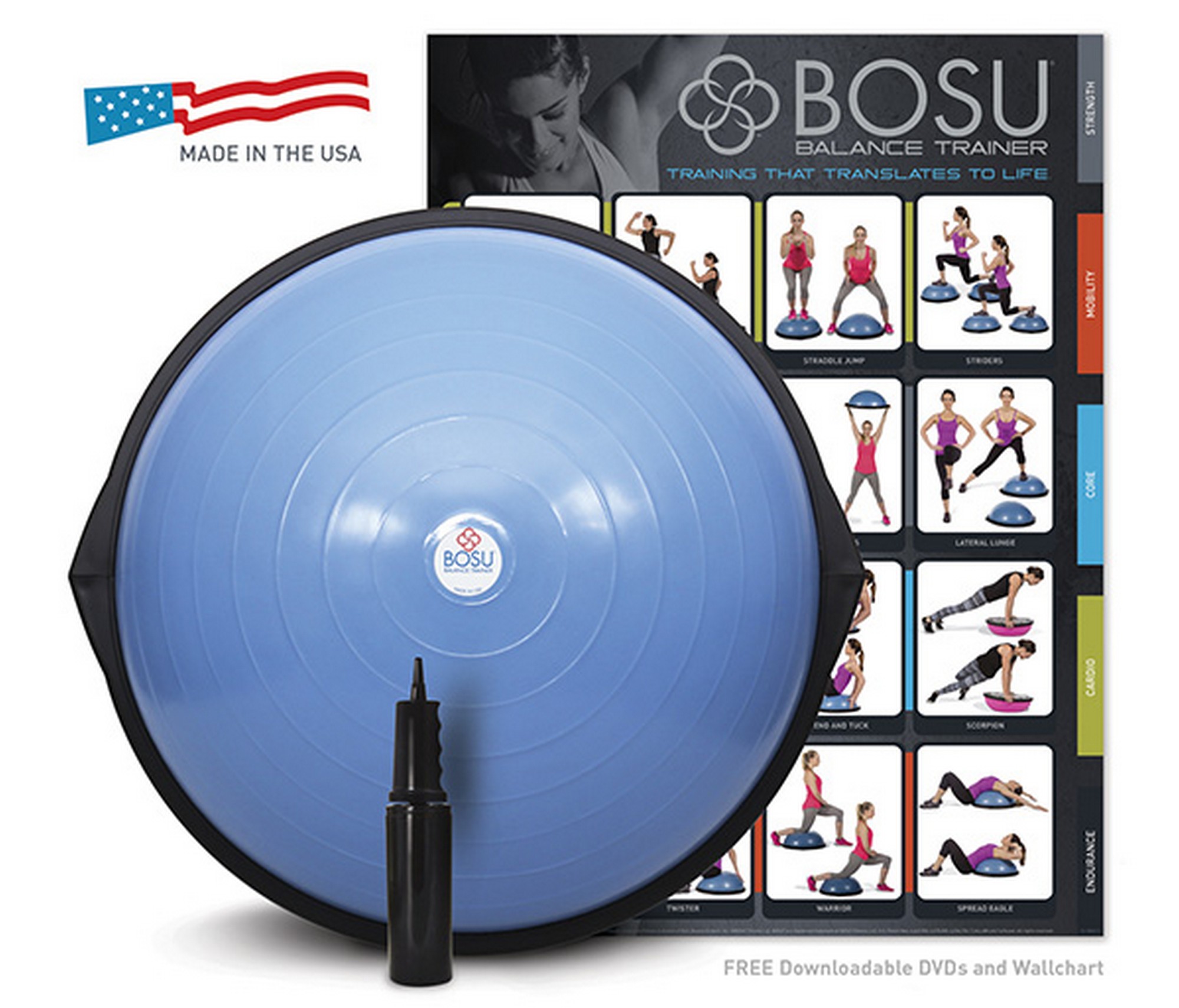 Балансировочная платформа Bosu Home HF\72-10850-2XPQ голубой\черный