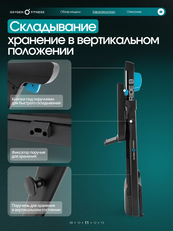 Беговая дорожка домашняя Oxygen Fitness STRIDE STRIDE_B черный