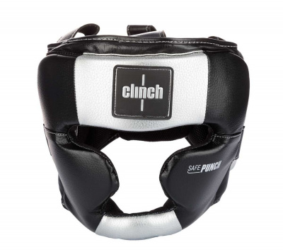 Шлем боксерский Clinch Punch 2.0 Full Face C148 черно-серебристый