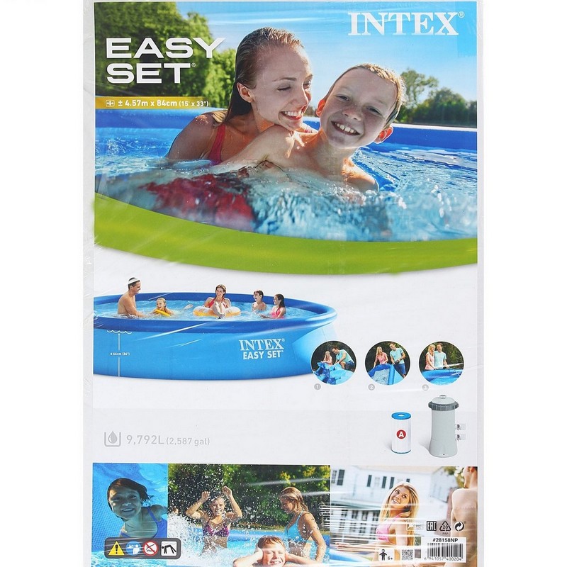 Бассейн 457х84см+ фильтр-насос Intex Easy Set 28158